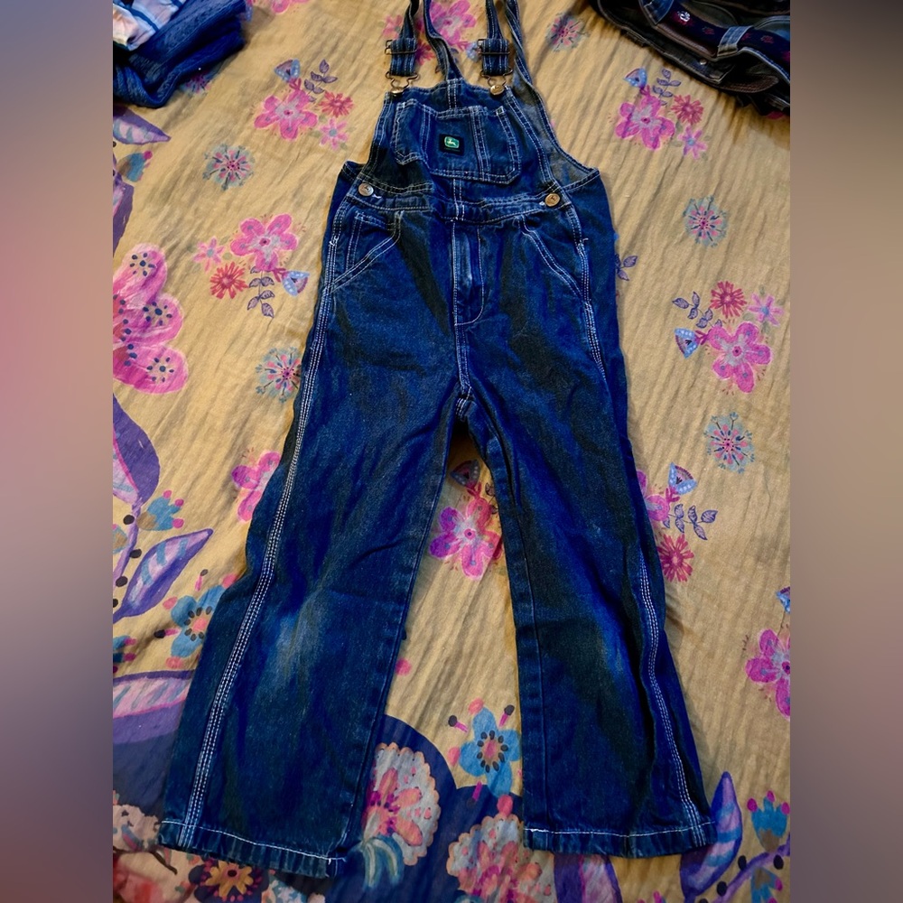 John Deere Blue Denim Kids Overalls